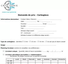 Livraison chez vous de carboglace (glace sèche) - Demande d'offre de prix